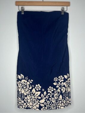 Abercrombie & Fitch NWT Strapless Romper Size MT Navy Blue Floral Tropical Print